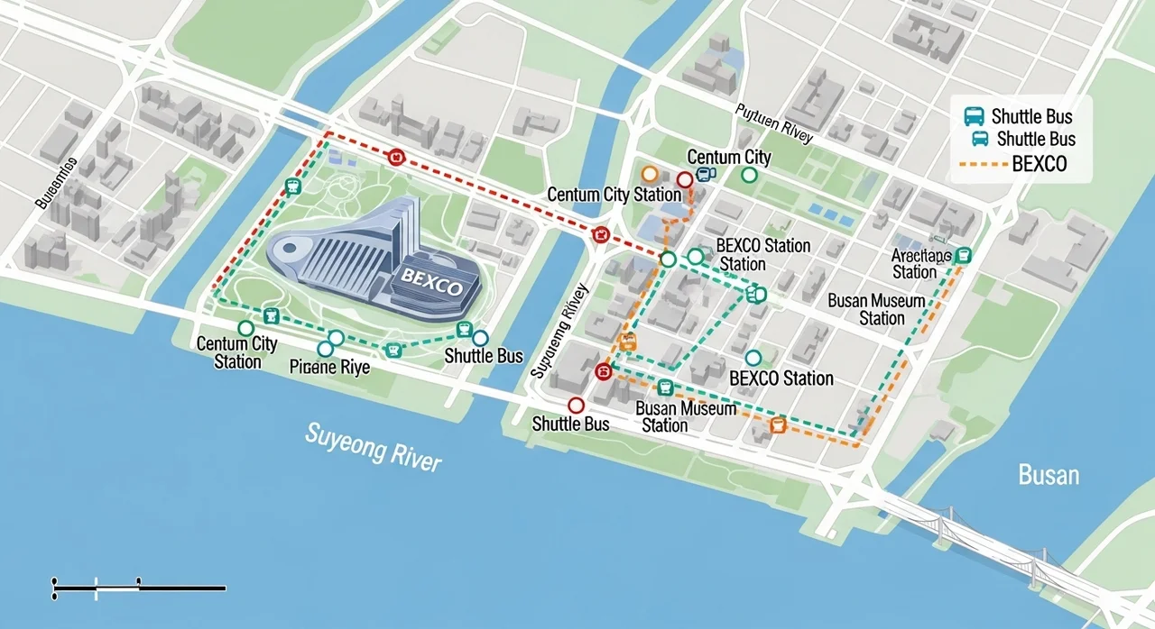 방문객을 위한 전시장 안내 및 교통편