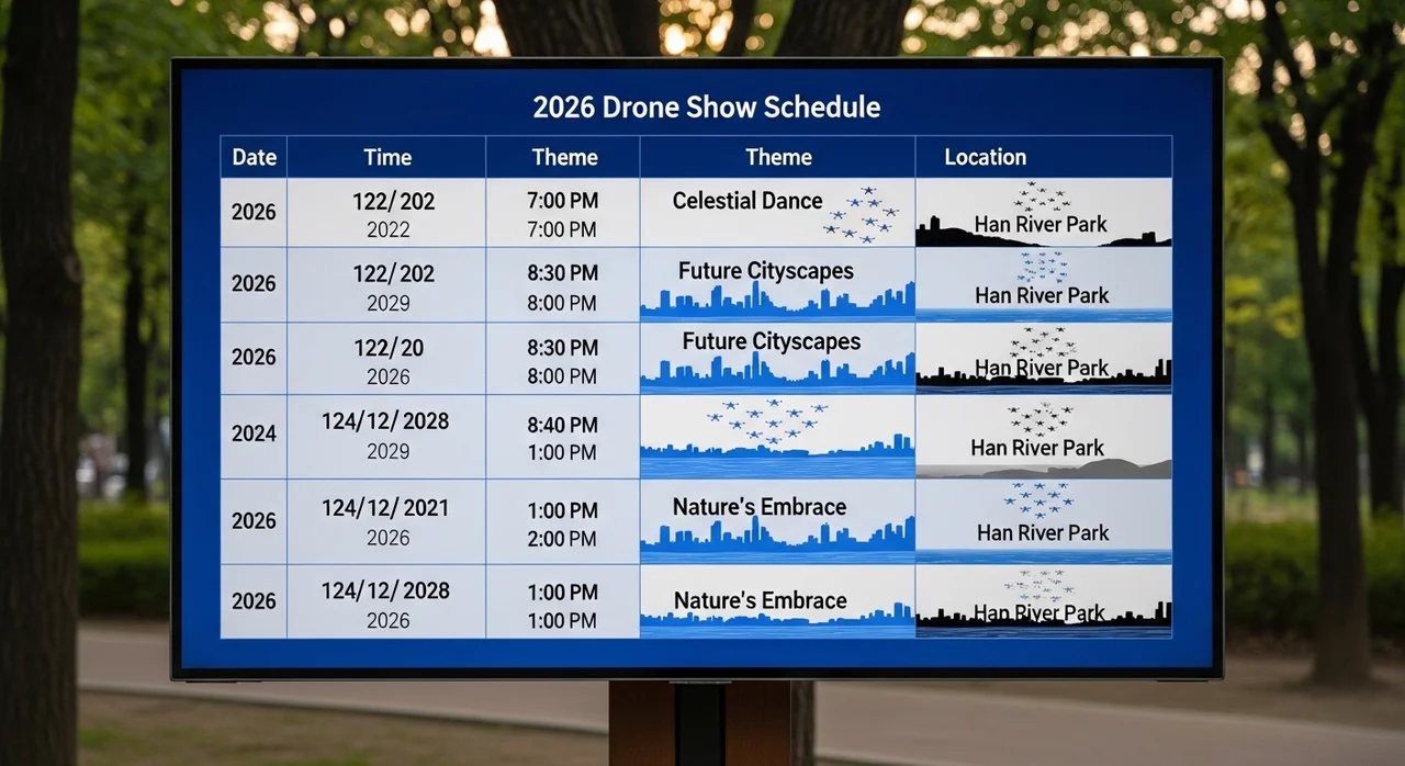 2026 한강 드론 라이트 쇼 전체 일정 및 장소 안내