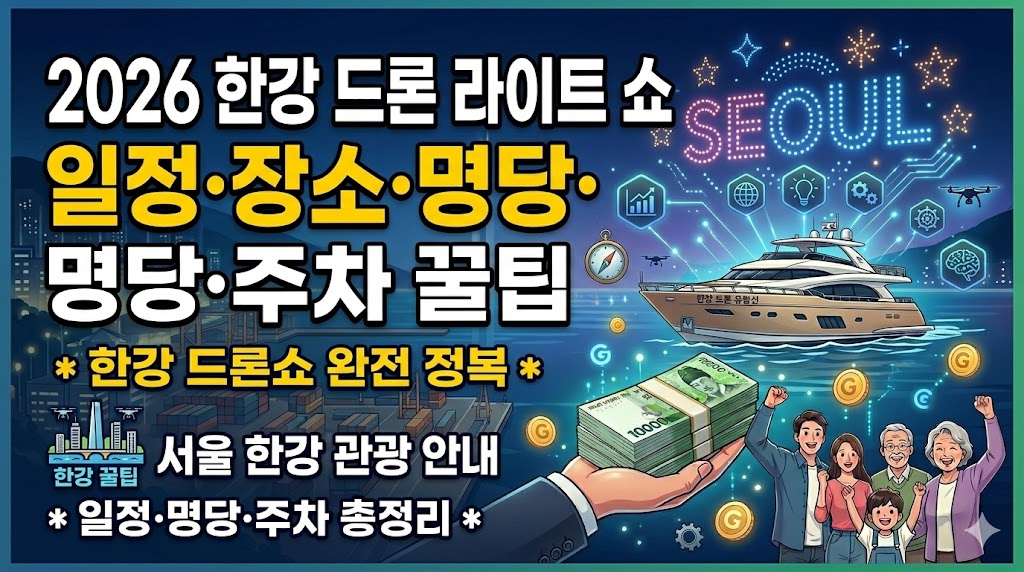 2026 한강 드론 라이트 쇼 일정 장소 명당 및 주차 꿀팁 총정리