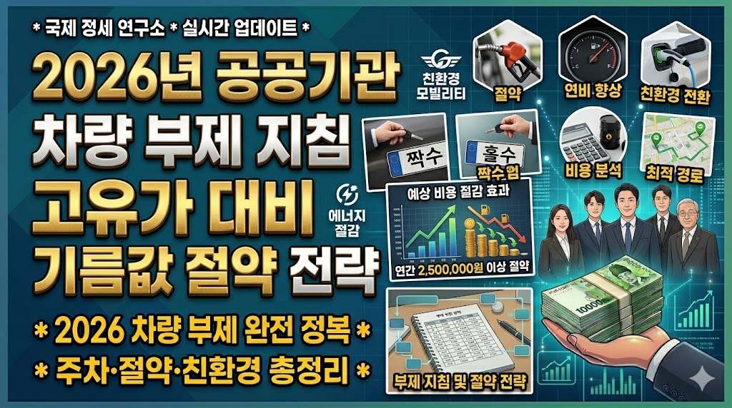 2026 공공기관 차량 부제 지침 및 고유가 대비 기름값 절약 전략