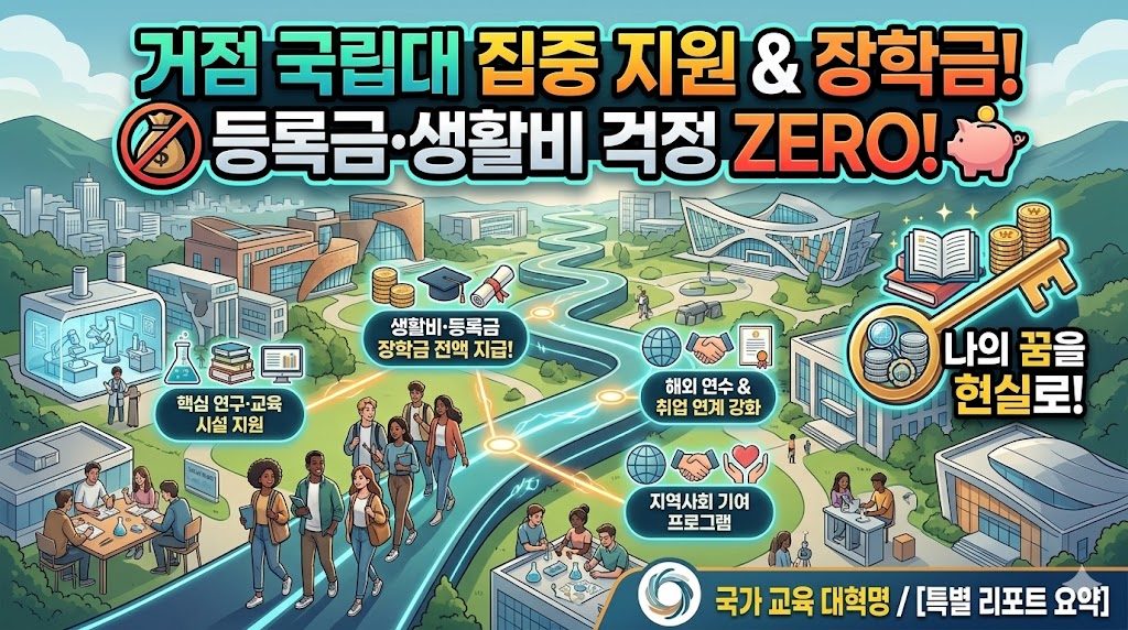 2026년 '거점 국립대 집중 지원' 및 장학금 혜택