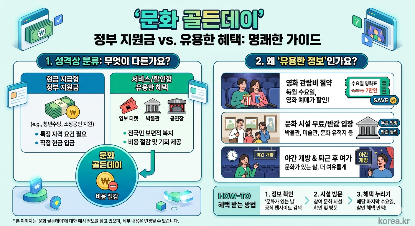 매주 수요일에 반값? 전 국민 '문화 골든데이' 혜택 및 이용방법 가이드