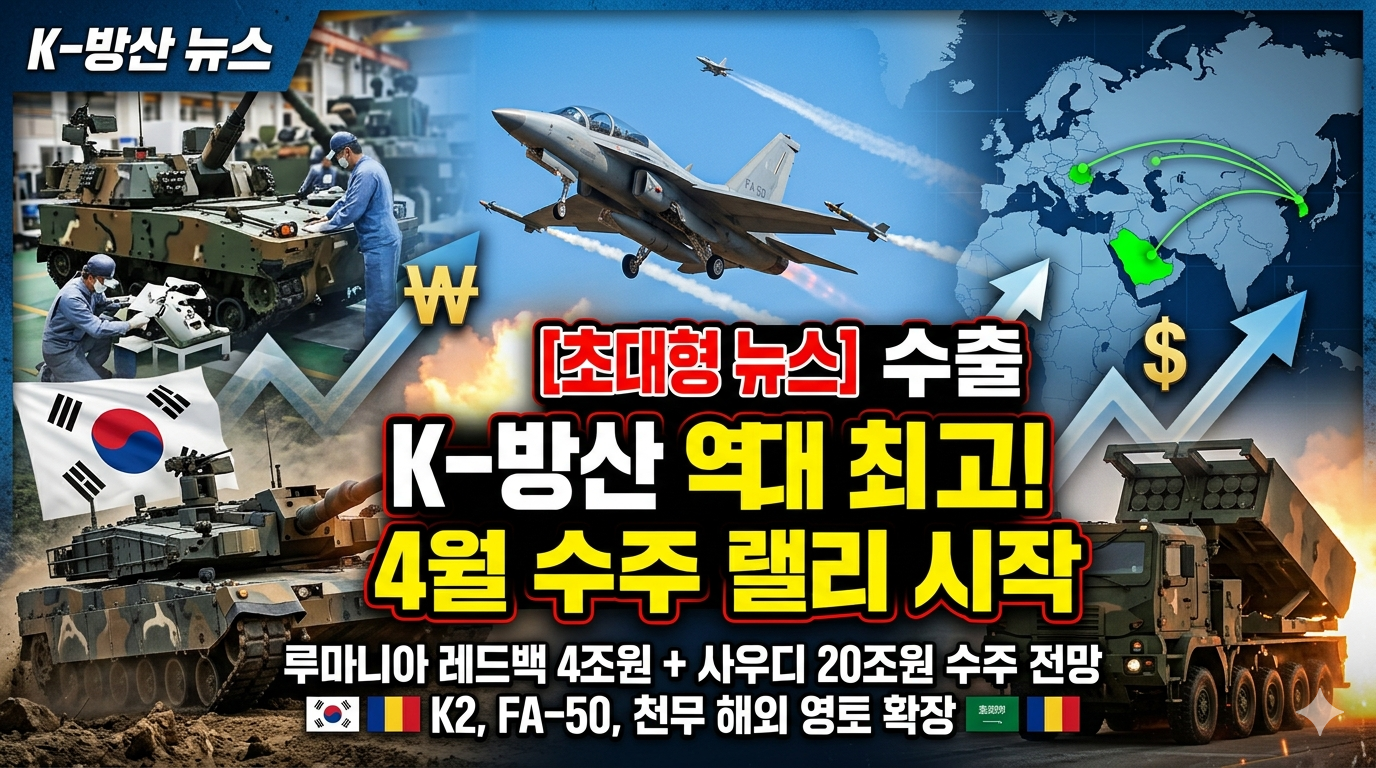 K-방산 3월 수출 역대 최고, 4월 수주 랠리 시작