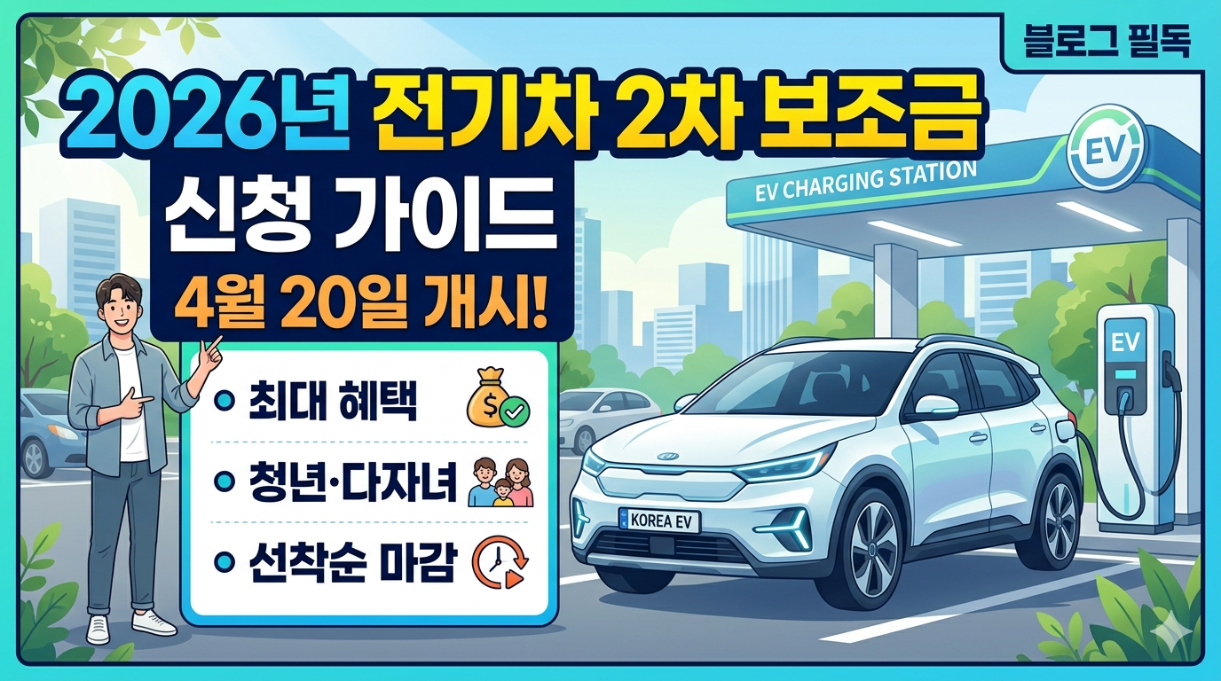 예산 소진 주의! 4월 20일 전기차 2차 보조금 신청 안내